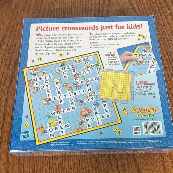New Scrabble Junior: Your Child's First Crossword Game! 2-Sided Gameboard! - Picture 3 of 5